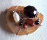 Stainless Steel Agate Barrette w/ Natural Beads