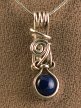 Silver-Wrapped Lapis Lazuli Pendant