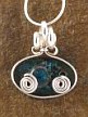 Silver-Wrapped Glass Enamel on Copper Pendant