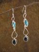 Silver, Turqouise, and Black Onyx Earrings